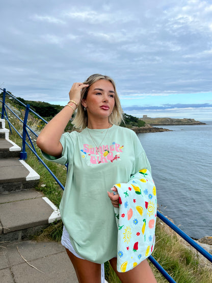 SUMMER BIRD OVERSIZED TEE